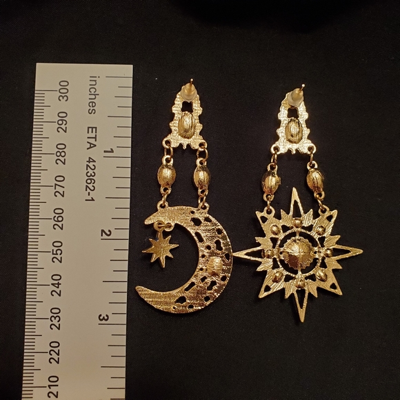 Celestial Stone & Crystal Dangle Earrings - Picture 8 of 9